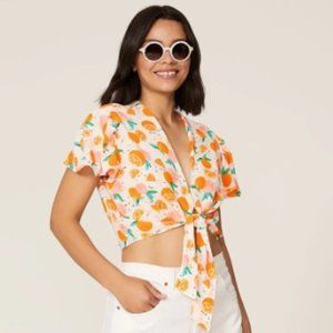 Color Me Courtney Tangerine Crop Top - Size 6